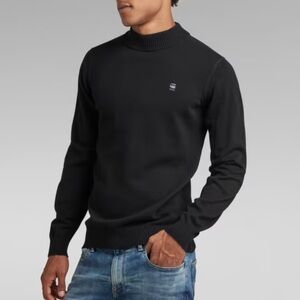 G-Star Men's Classic Sport Mock Knitted  Navy Blue Sweater Medium